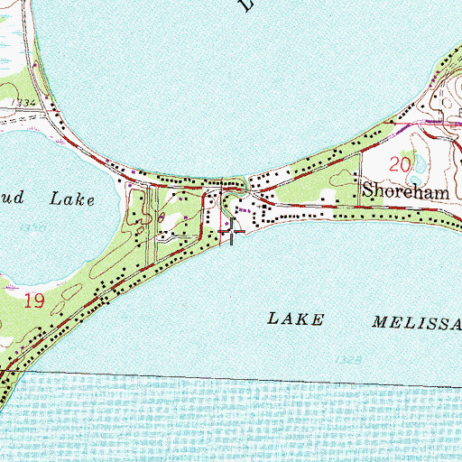 Topographic Map of Melissa Lake Dam, MN