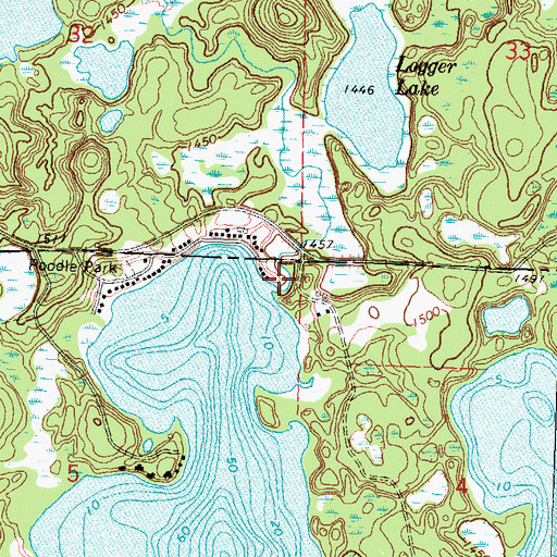 Topographic Map of White Earth Lake Dam, MN