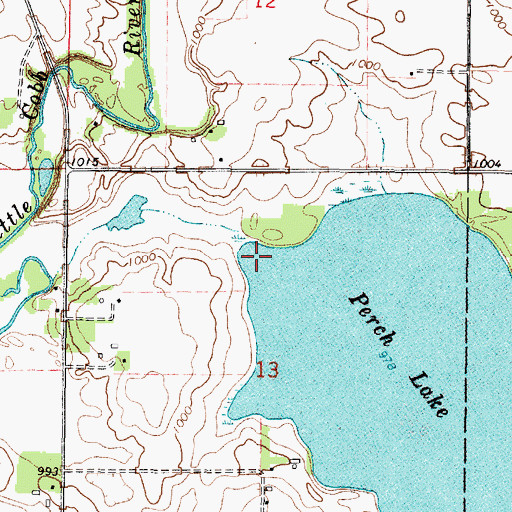Topographic Map of Perch Lake Dam, MN
