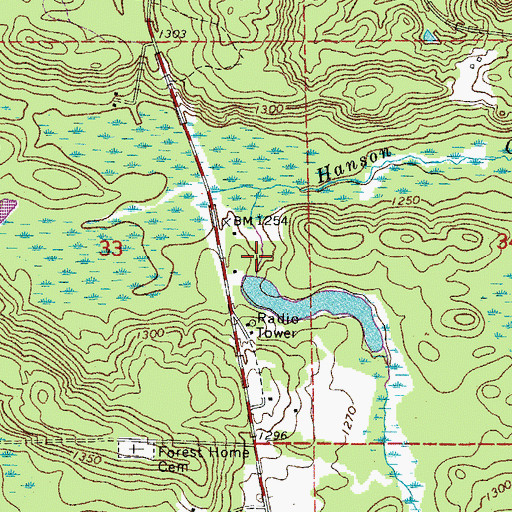 Topographic Map of Daniels Pond Dam, MN