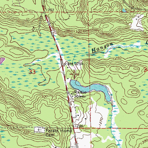 Topographic Map of Daniels Pond Dam, MN