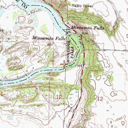 Topographic Map of Minnesota River Reservoir, MN