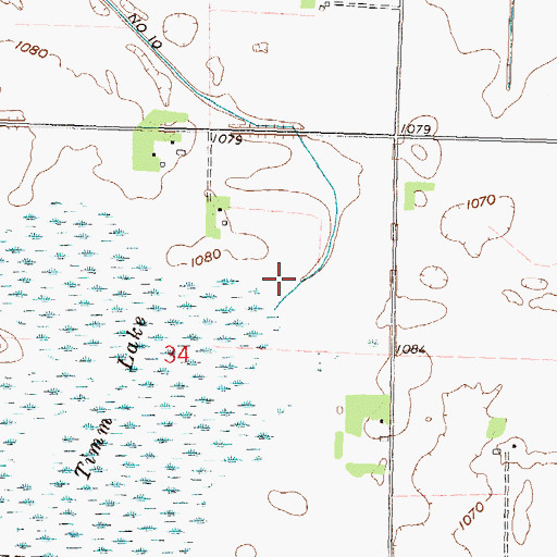 Topographic Map of Timm Lake, MN