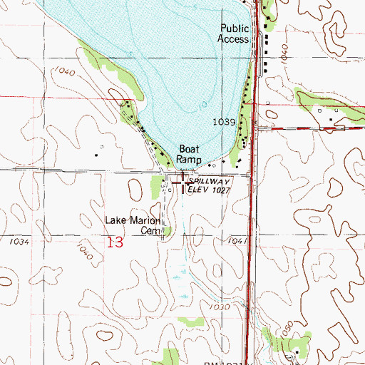 Topographic Map of Marion Lake, MN