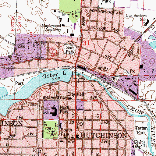 Topographic Map of Otter Lake, MN
