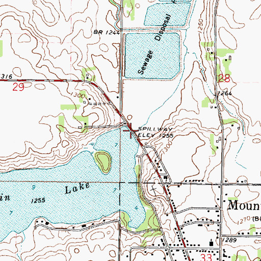 Topographic Map of Mountain Lake Dam, MN