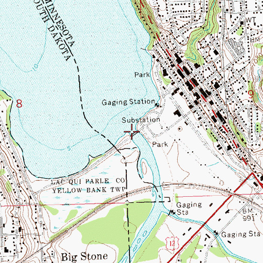 Topographic Map of Big Stone Lake Dam, MN