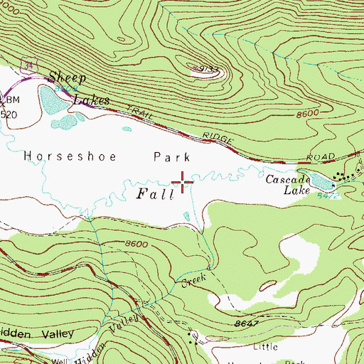 Topographic Map of Hidden Valley Creek, CO
