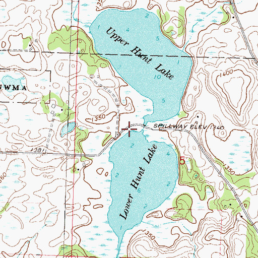 Topographic Map of Upper Hunt Lake, MN