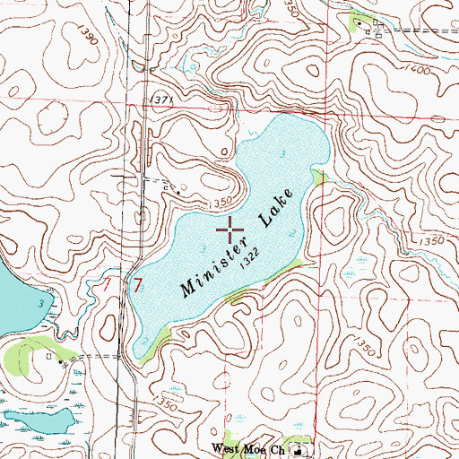 Topographic Map of Minister Lake, MN
