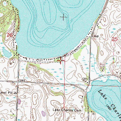 Topographic Map of Ida Lake Dam, MN