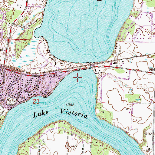 Topographic Map of Victoria Lake, MN