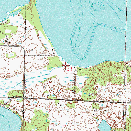 Topographic Map of Miltona Lake, MN