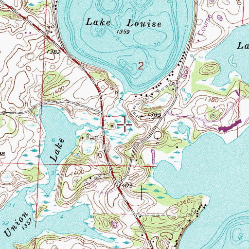 Topographic Map of Louise Lake, MN