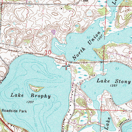 Topographic Map of Brophy Lake Dam, MN