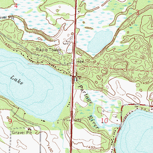 Topographic Map of Portage Lake, MN