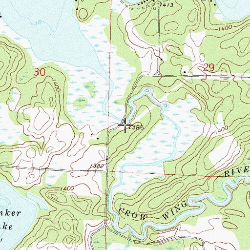 Topographic Map of Crow Wing Number 5 Lake Dam, MN