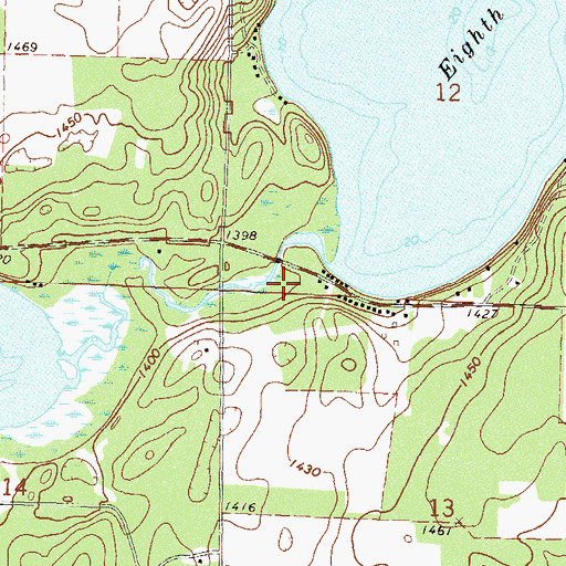 Topographic Map of Crow Wing 8th Lake Dam, MN