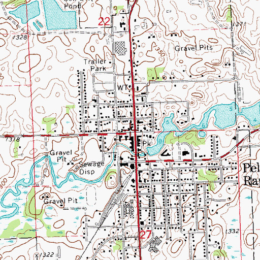 Topographic Map of Pelican Rapids Dam, MN