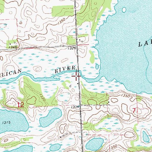Topographic Map of Lizzie Lake, MN