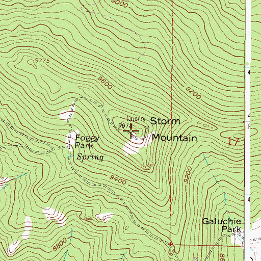 Topographic Map of Storm Mountain, CO
