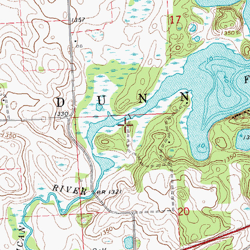 Topographic Map of Pelican Lake Dam, MN