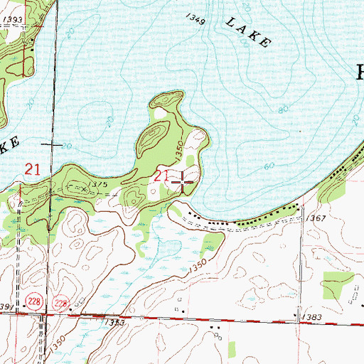 Topographic Map of Rose Lake Dam, MN