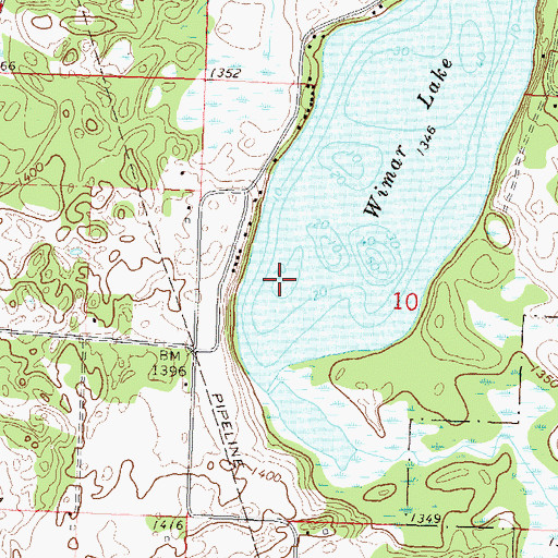 Topographic Map of Wimer Lake, MN