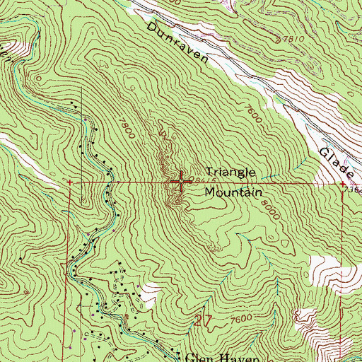 Topographic Map of Triangle Mountain, CO