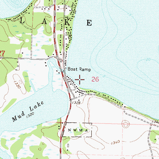 Topographic Map of Rush Lake Dam, MN