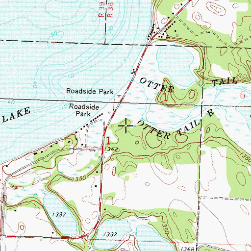 Topographic Map of Little Pine Lake Dam, MN