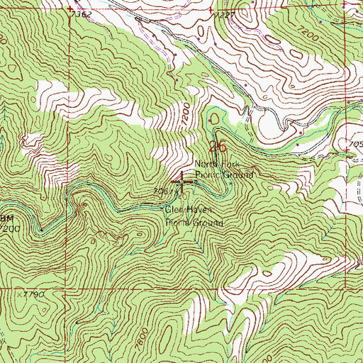 Topographic Map of North Fork Picnic Ground, CO
