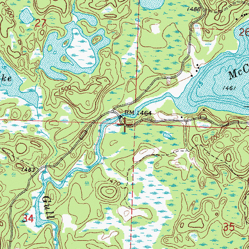 Topographic Map of McCraney Lake, MN