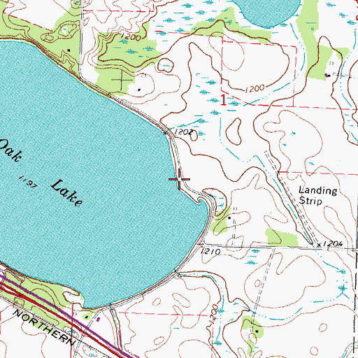 Topographic Map of Oak Lake, MN