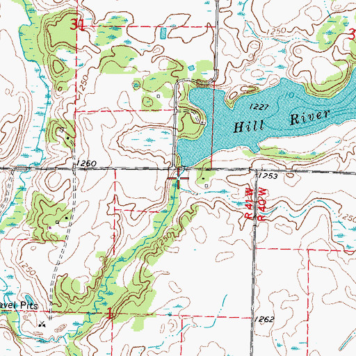 Topographic Map of Hill River Lake Dam, MN