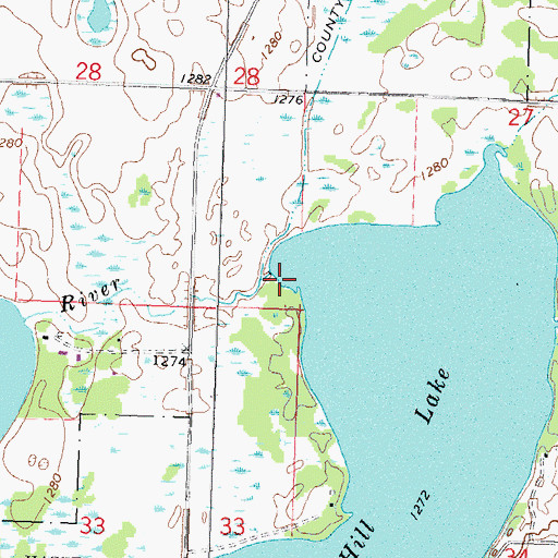 Topographic Map of Sand Hill Lake Dam, MN
