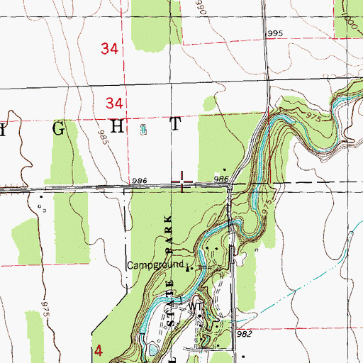 Topographic Map of Old Mill State Park Dam (historical), MN