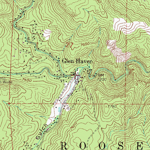 Topographic Map of Glen Haven, CO