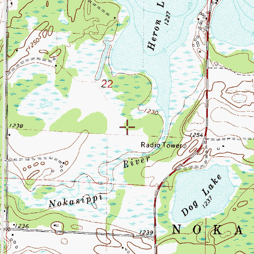 Topographic Map of Heron Lake, MN