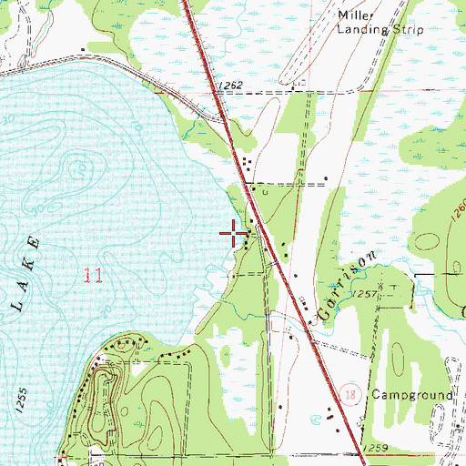 Topographic Map of Borden Lake, MN