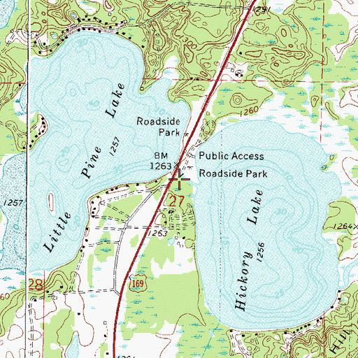 Topographic Map of Pine Lake, MN