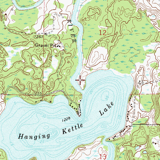 Topographic Map of Hanging Kettle Lake, MN