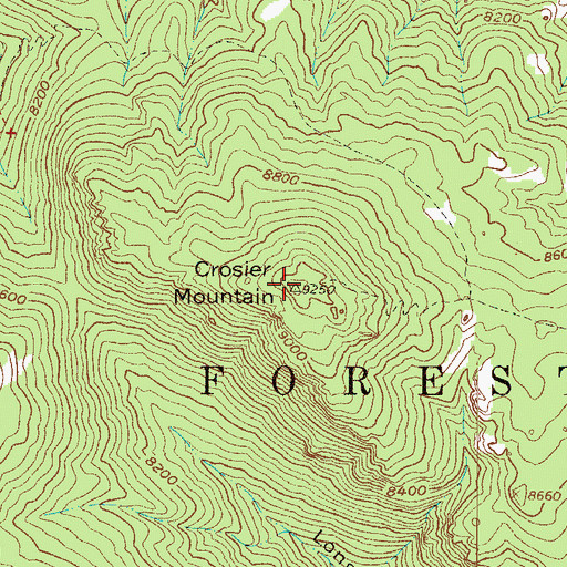 Topographic Map of Crosier Mountain, CO