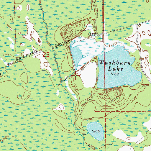 Topographic Map of Washburn Lake Dam, MN