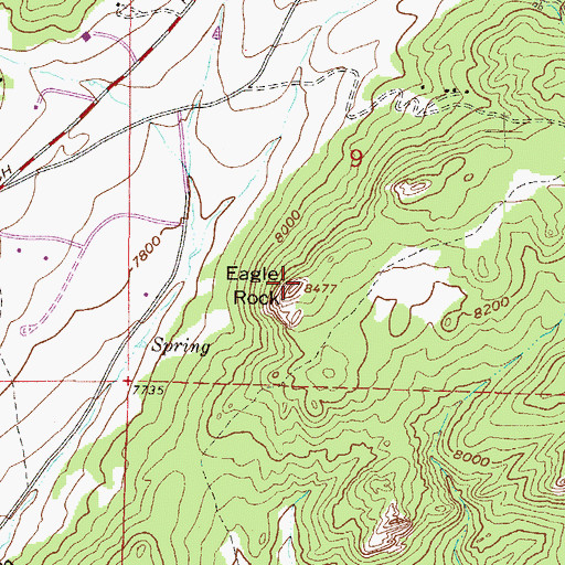 Topographic Map of Eagle Rock, CO
