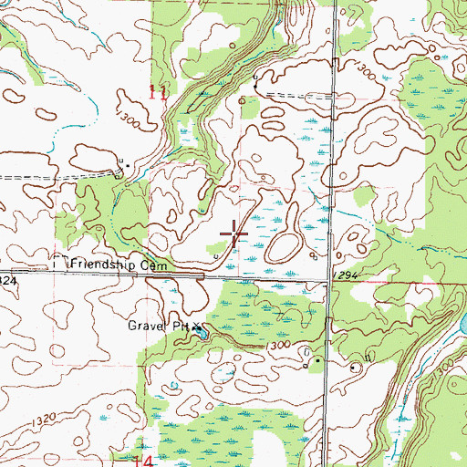 Topographic Map of Ferdi Johnson Wildlife Pond, MN
