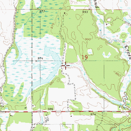 Topographic Map of Orville Harmon Dam, MN
