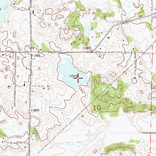 Topographic Map of Pettit Wildlife Pond Dam, MN