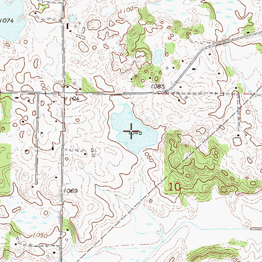 Topographic Map of Pettit Wildlife Pond, MN