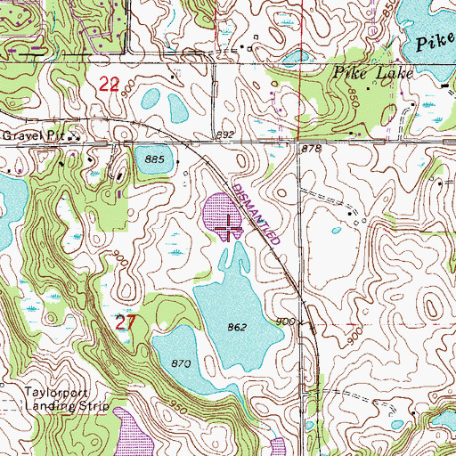 Topographic Map of Jeffers Wildlife Pond Dam, MN